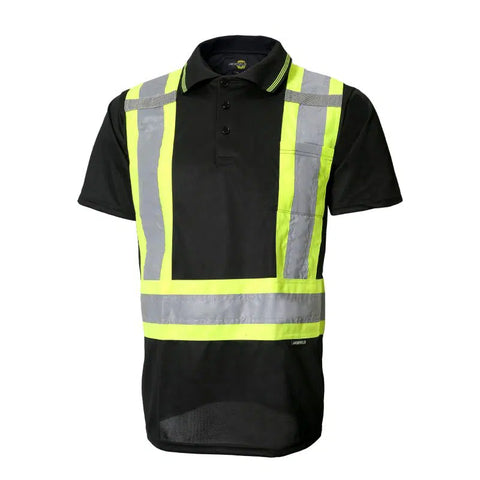 SHORT SLEEVE POLO SHIRT WITH REFLECTIVE STRIPS - 2XL