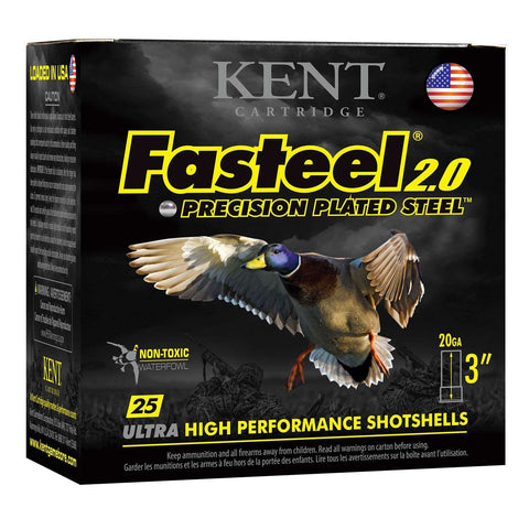Kent K203FS242 Fasteel 2.0 20 Gauge Cartridge, 3" 7/8 oz 2 Shot