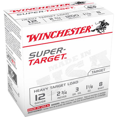 12 Ga Super-Target 2-3/4″ 1-1/8oz 3 Dram #8 Shot Box Of 25