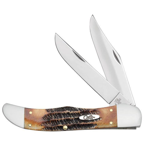 Case xx BoneStag 6.5 Folding Hunting Knife with Leather Sheath