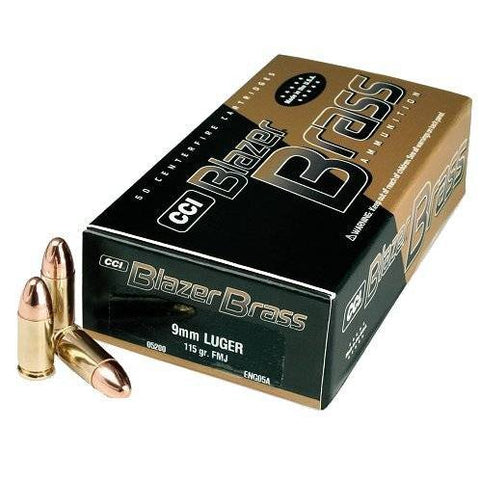 CCI Blazer Brass 9mm (115 Gr.) – 50 Bullets