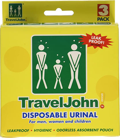 'TravelJohn' urinoirs jetables pour homme, femme et enfant