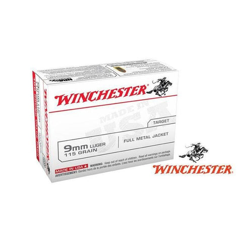 Pack of 9 mm, 115 gr FMJ, box of 100/RDS