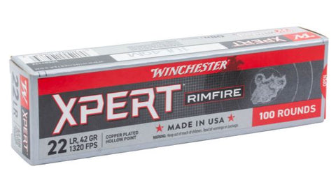 WINCHESTER Xpert 22LR 42 gr. Munitions HP plaquées, boîte de 100 rondes