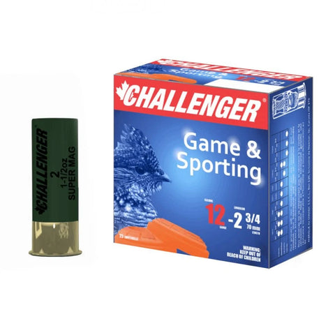 Challenger Super Mag 12 GA ,2-3/4", 1-1/2OZ, #6 25Rds game & sporting