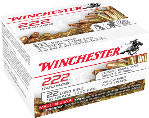 WINCHESTER Munitions Winchester, calibre 22 Long Rifle, 36 grains 222 ROUNDS