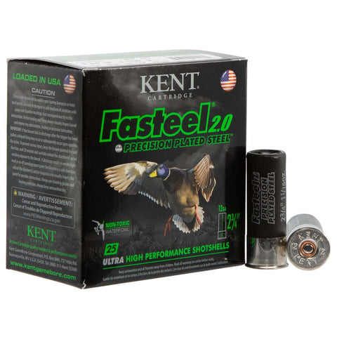 Kent K122FS302 Fasteel 2.0 12 Gauge Cartridge, 2.75 in 1-1/16 oz, 2 Shot