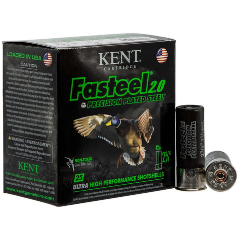 Kent K122FS304 Fasteel 2.0 12 Cartridge, 2.75 in Caliber 1-1/16 oz, 4 Shot