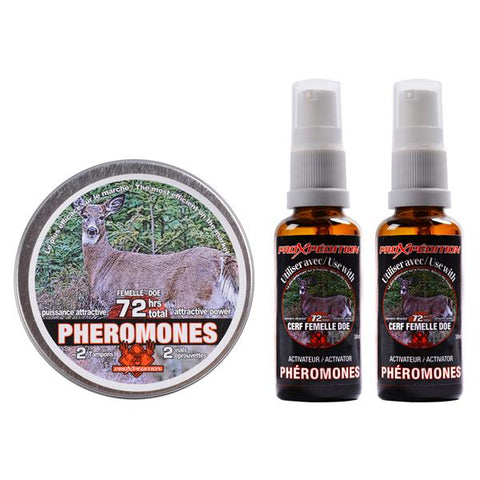 Set of pheromones and activator for female deer